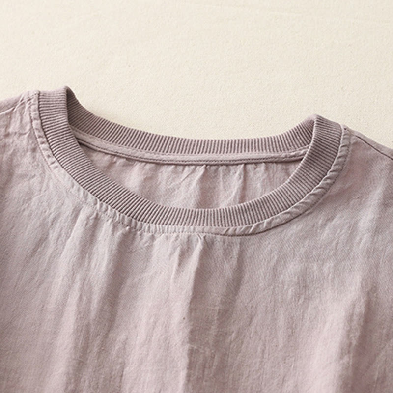 Maglietta da donna in poliestere a maniche corte con scollo rotondo e motivo Buddha Stones, semplice e con lavorazione a fili - image 21