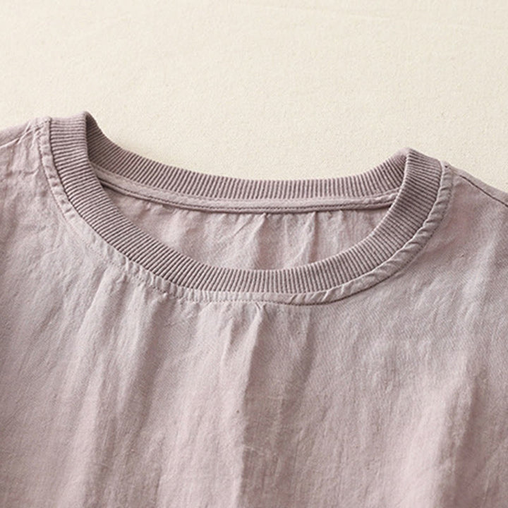 Maglietta da donna in poliestere a maniche corte con scollo rotondo e motivo Buddha Stones, semplice e con lavorazione a fili - image 21