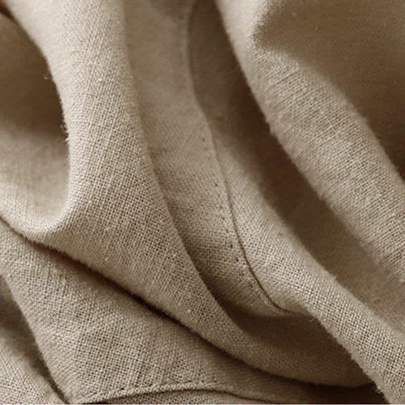 Pantaloni a gamba larga in cotone con tasche, Buddha Stones Commute Casual Pure Color da donna - image 2