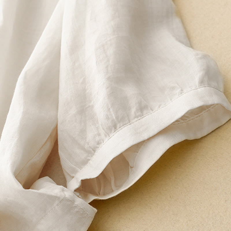 Camicia da donna con maniche a tre quarti e scollo rotondo con bottoni semplici e motivo Buddha Stones - image 15