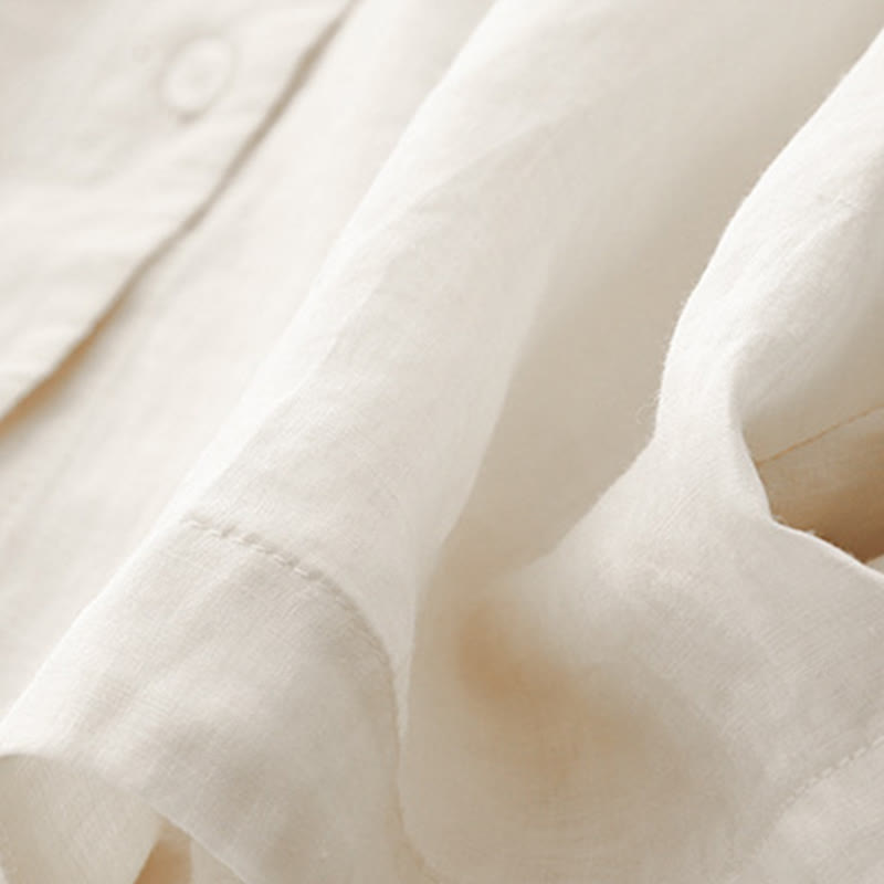 Camicia da donna con maniche a tre quarti e scollo rotondo con bottoni semplici e motivo Buddha Stones - image 17