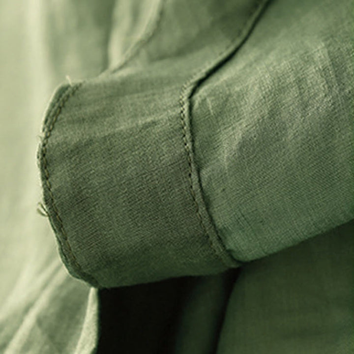 Camicia da donna con maniche a tre quarti e scollo rotondo con bottoni semplici e motivo Buddha Stones - image 27