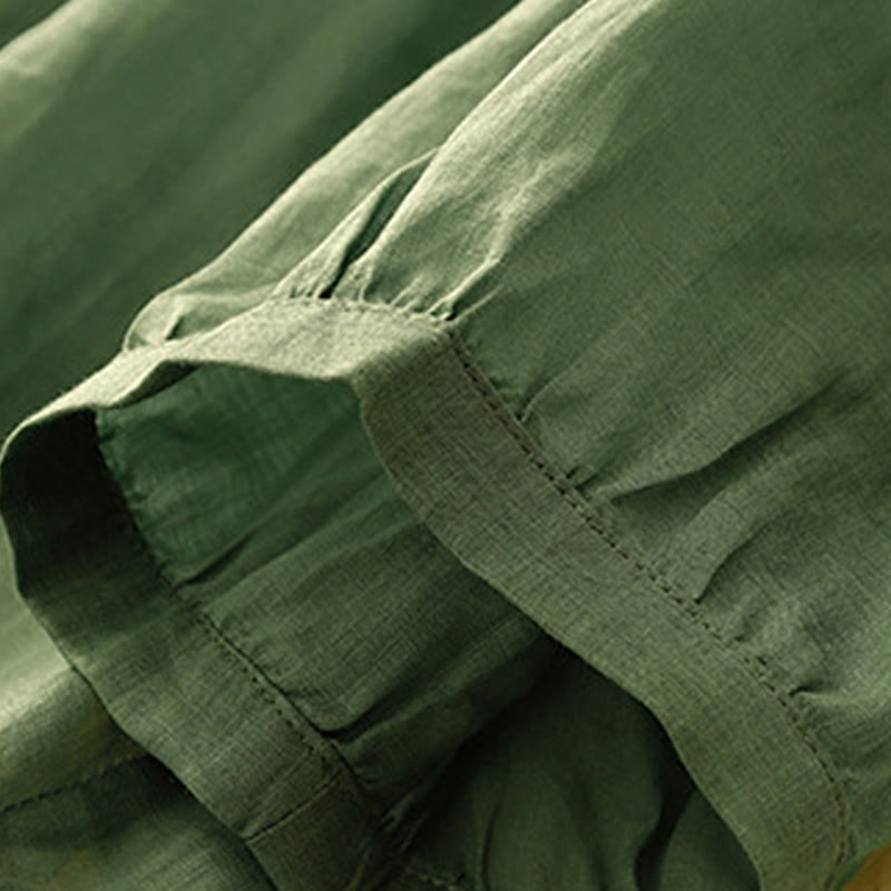 Camicia da donna con maniche a tre quarti e scollo rotondo con bottoni semplici e motivo Buddha Stones - image 24