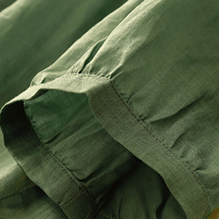 Camicia da donna con maniche a tre quarti e scollo rotondo con bottoni semplici e motivo Buddha Stones - image 24