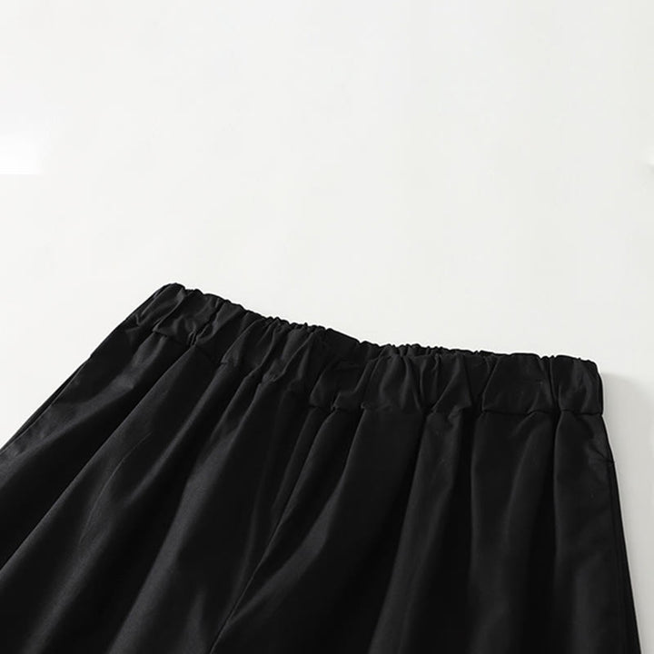 Pantaloni da donna in cotone e lino con tasche, modello Buddha Stones Artistic Commute, colore puro, con orlo arricciato - image 10