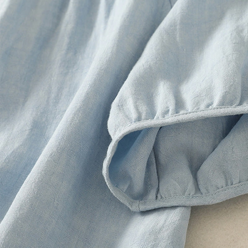 Maglietta a maniche corte da donna in cotone con scollo a giro casual estivo e tinta unita Buddha Stones - image 2