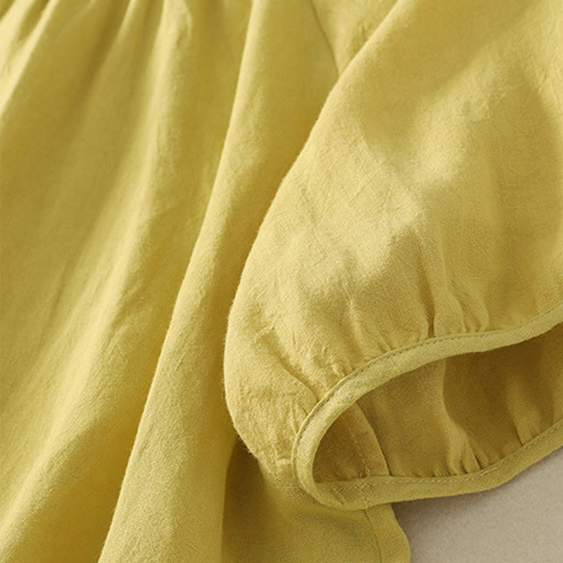 Maglietta a maniche corte da donna in cotone con scollo a giro casual estivo e tinta unita Buddha Stones - image 7