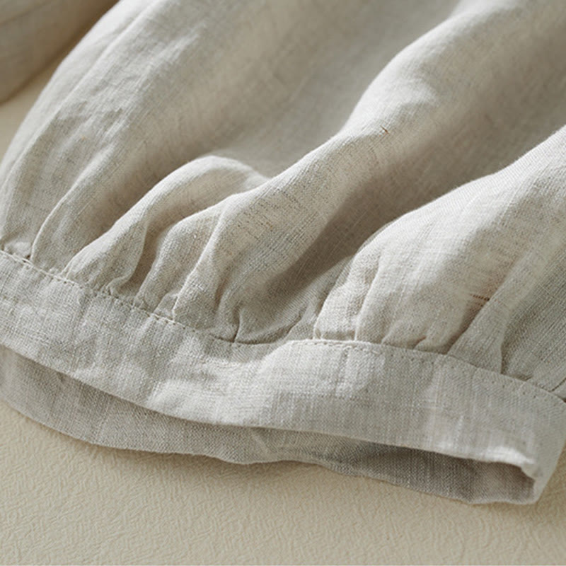 Pantaloni harem da donna a vita alta Buddha Stones Commute Pure Color con tasche - image 14