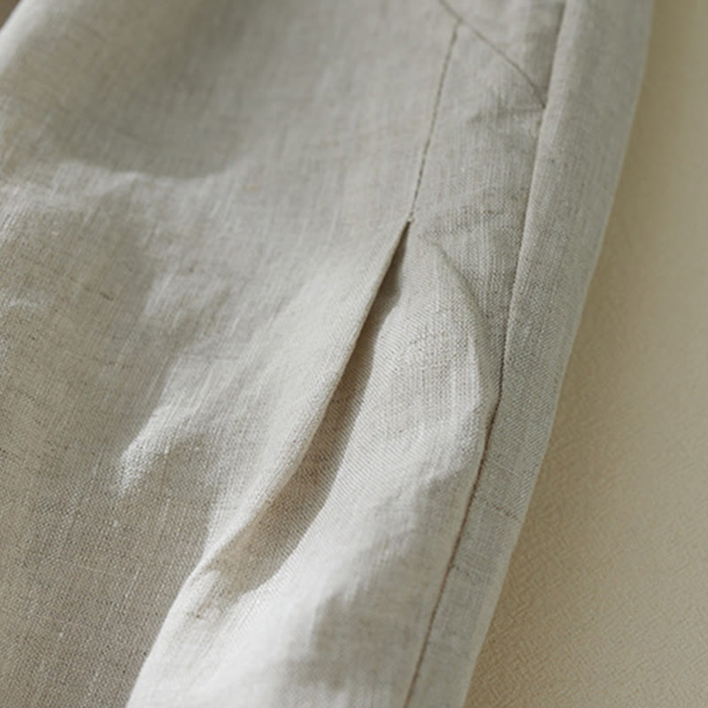 Pantaloni harem da donna a vita alta Buddha Stones Commute Pure Color con tasche - image 12