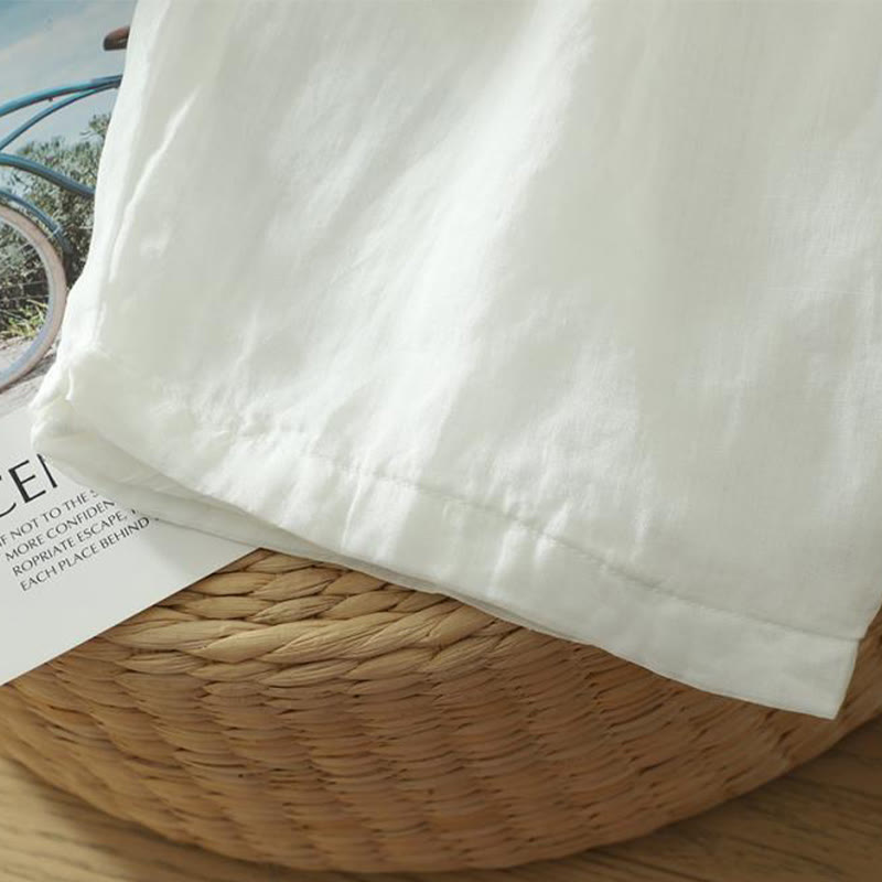 Pantaloni harem da donna alla caviglia con tasche, Buddha Stones Commute, colore puro e design semplice - image 13