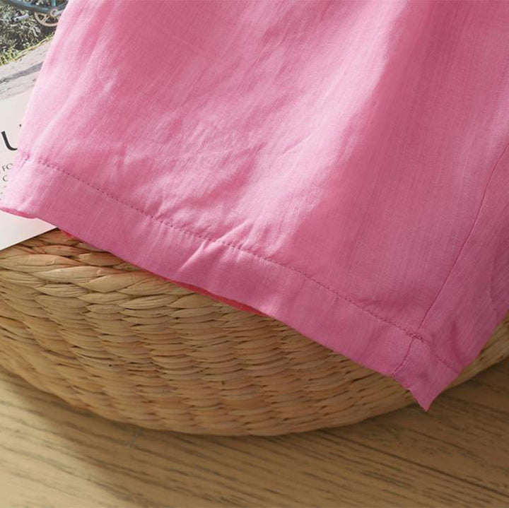 Pantaloni harem da donna in lino e cotone alla caviglia con tasche, modello Buddha Stones Commute, colore puro, design semplice - image 19