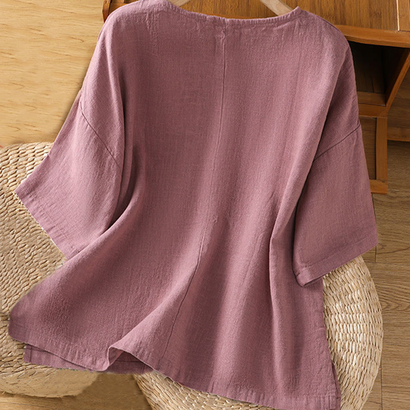 Maglietta da donna in cotone a maniche corte con scollo rotondo, casual ed estiva, motivo Buddha Stones - image 1