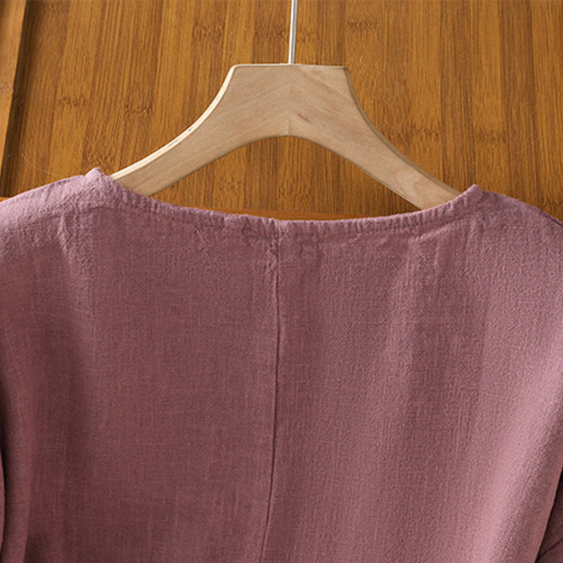 Maglietta da donna in cotone a maniche corte con scollo rotondo, casual ed estiva, motivo Buddha Stones - image 3