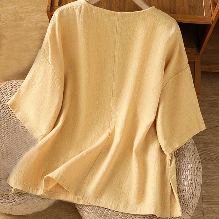 Maglietta da donna in cotone a maniche corte con scollo rotondo, casual ed estiva, motivo Buddha Stones - image 9