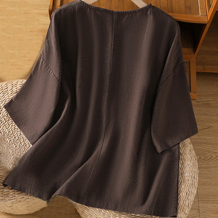 Maglietta da donna in cotone a maniche corte con scollo rotondo, casual ed estiva, motivo Buddha Stones - image 15