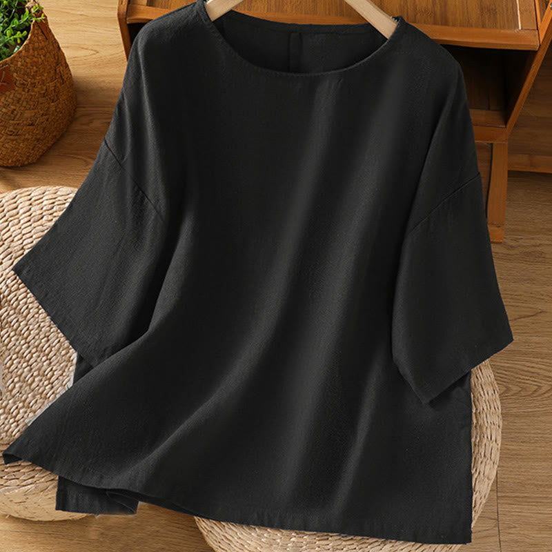 Maglietta da donna in cotone a maniche corte con scollo rotondo, casual ed estiva, motivo Buddha Stones - Nero - US14, UK/AU18, EU46 (2XL) - image 20