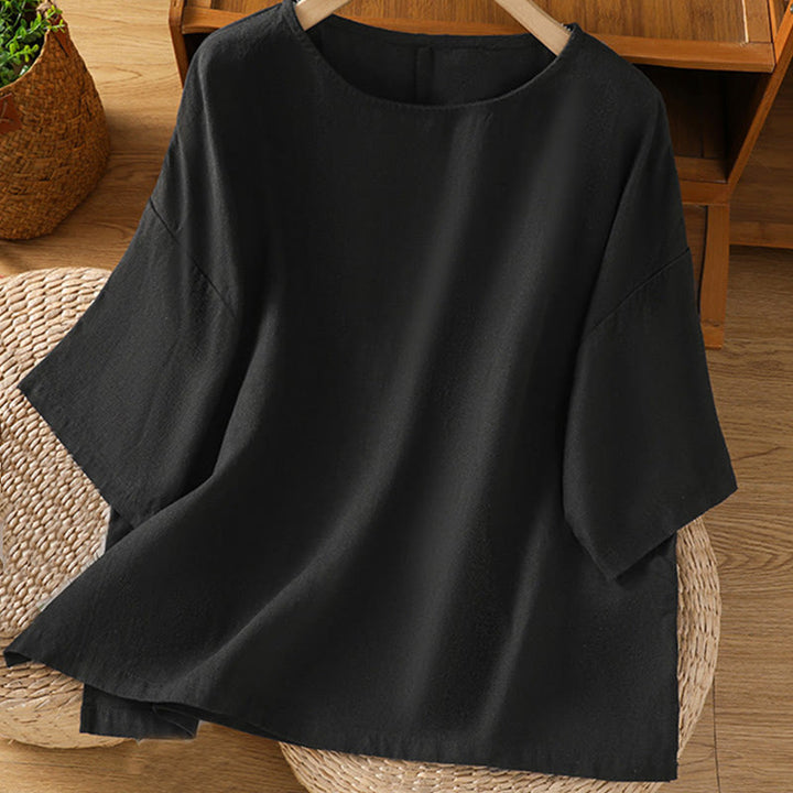 Maglietta da donna in cotone a maniche corte con scollo rotondo, casual ed estiva, motivo Buddha Stones - Nero - US14, UK/AU18, EU46 (2XL) - image 20