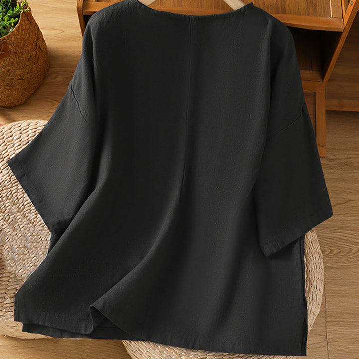 Maglietta da donna in cotone a maniche corte con scollo rotondo, casual ed estiva, motivo Buddha Stones - image 21