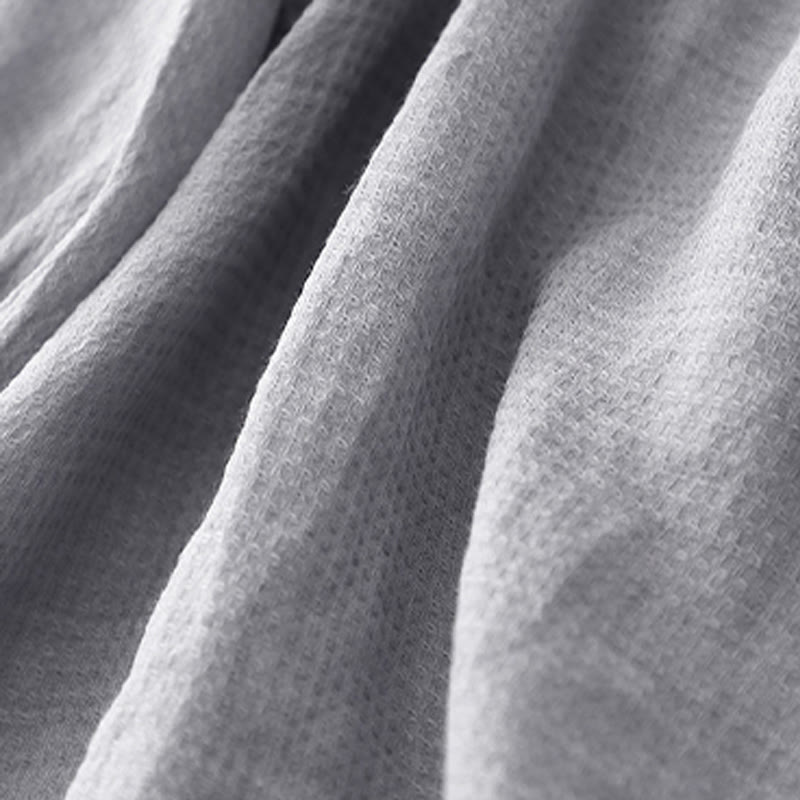 Camicia da donna in cotone e lino con maniche a tre quarti, con lacci e bottoni, motivo Buddha Stones - image 5