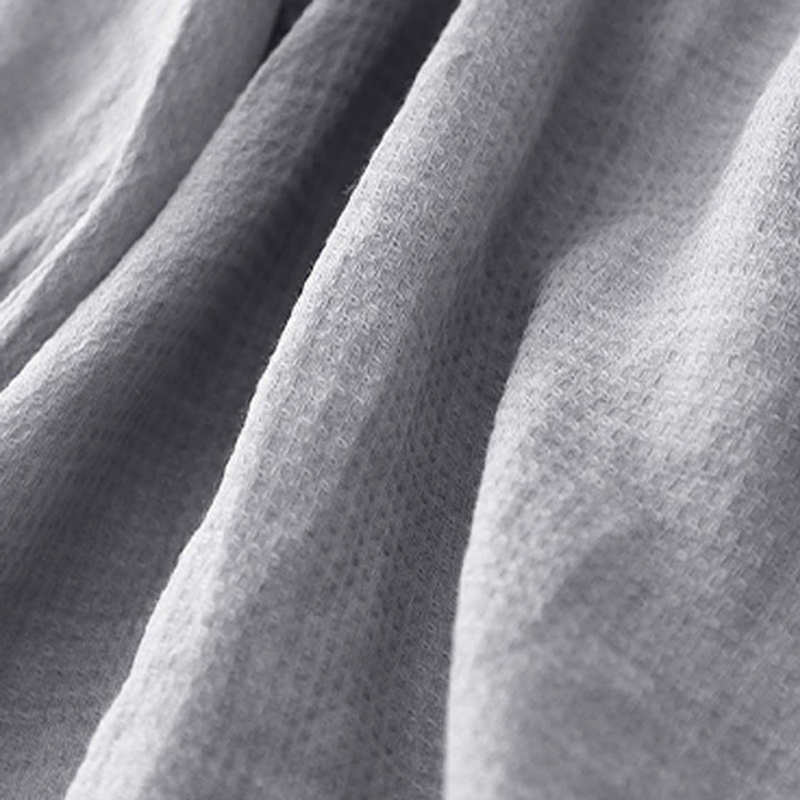 Camicia da donna in cotone e lino con maniche a tre quarti, con lacci e bottoni, motivo Buddha Stones - image 5