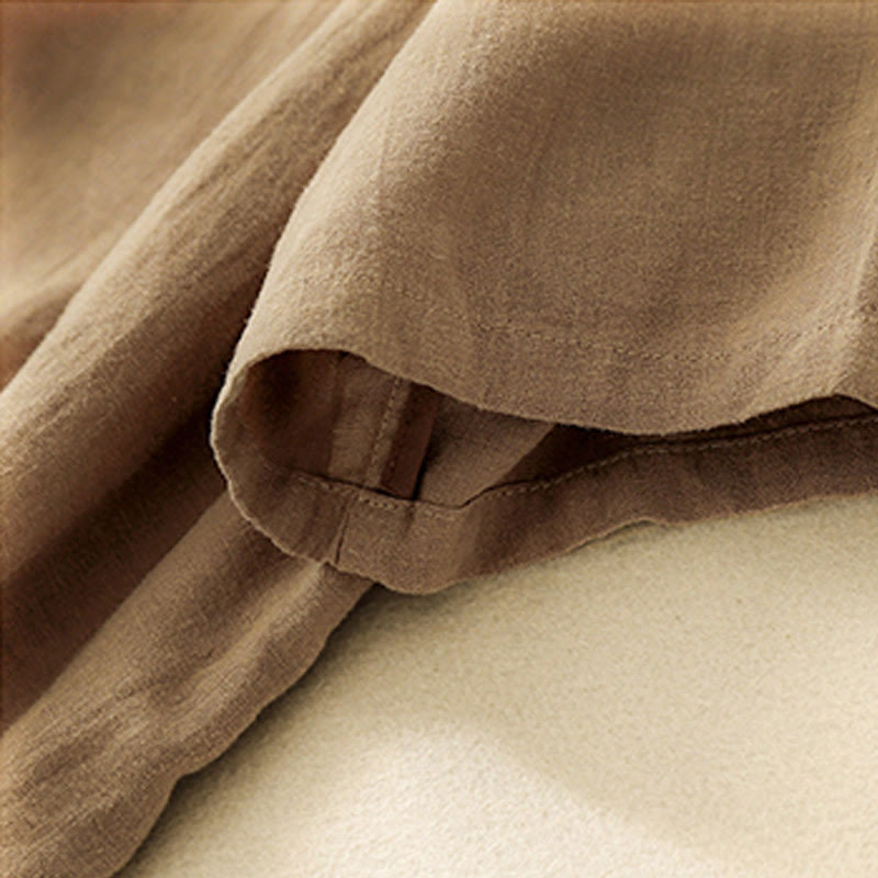 Maglietta da donna in cotone a maniche corte con scollo rotondo, casual ed estiva, con Buddha Stones e ricamo