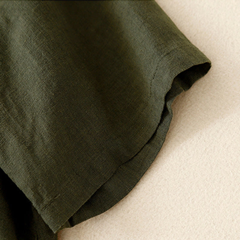 Maglietta da donna in cotone a maniche corte con scollo rotondo, casual ed estiva, con Buddha Stones e ricamo - image 20