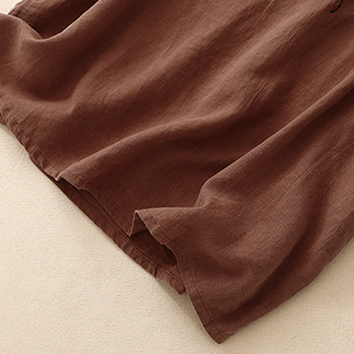 Maglietta da donna in cotone a maniche corte con scollo rotondo, casual ed estiva, con Buddha Stones e ricamo - image 24