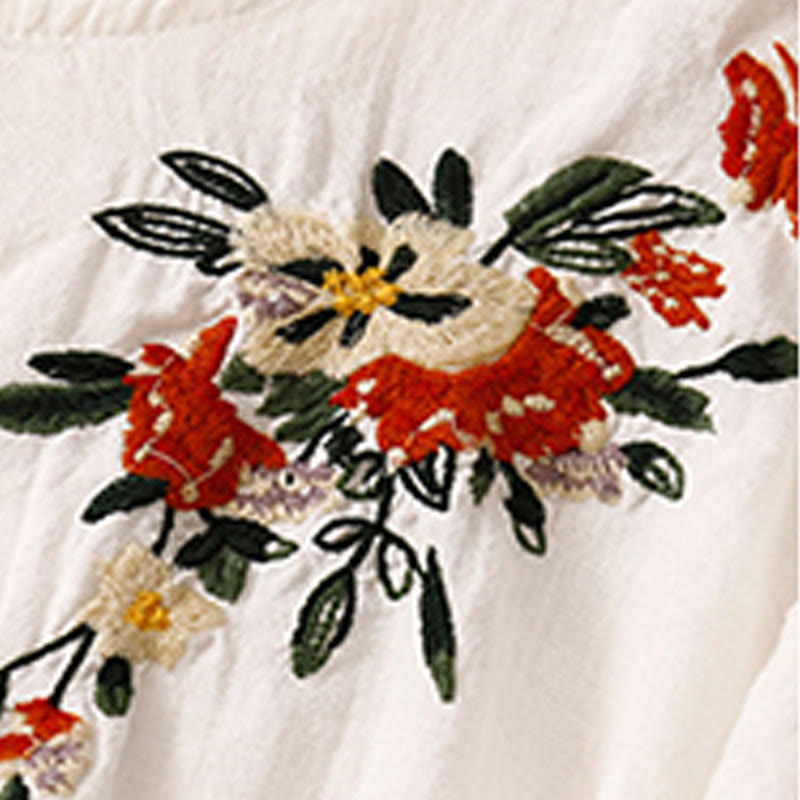 Maglietta da donna in cotone a maniche corte con scollo rotondo, casual ed estiva, con Buddha Stones e ricamo - image 12