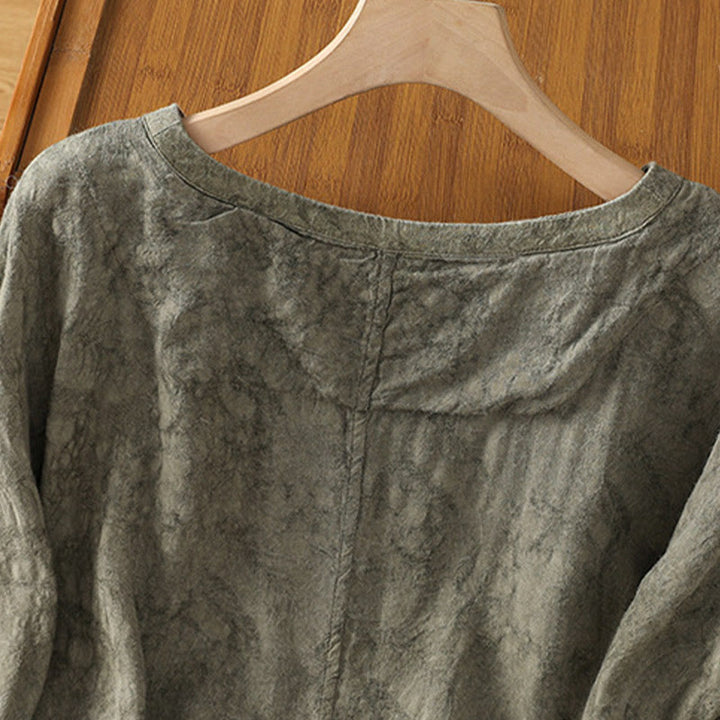 Abito midi in cotone e poliestere con maniche corte, stile casual retrò, a tinta unita, con scollo a giro e coulisse, Buddha Stones