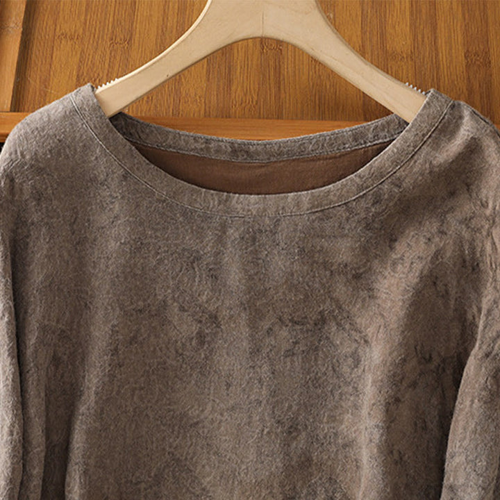 Abito midi in cotone e poliestere con maniche corte, stile casual retrò, a tinta unita, con scollo a giro e coulisse, Buddha Stones