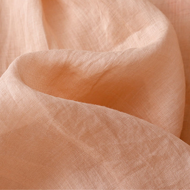 Camicia da donna in cotone e lino con maniche a tre quarti e ricamo a forma di rosa Buddha Stones - image 4