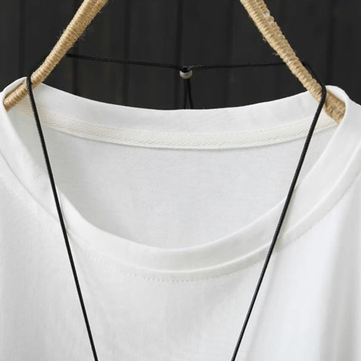 Maglietta da donna in cotone a maniche corte, casual, ampia e semplice, con scollo a giro, stile Buddha Stones - image 12