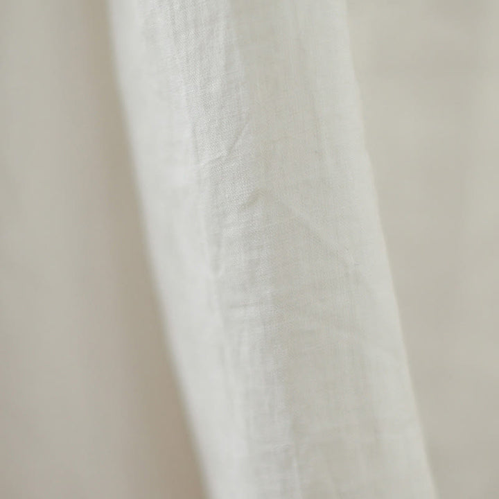 Abito midi in cotone senza maniche con tasche, motivo floreale bianco casual con bottoni sul retro Buddha Stones - image 10