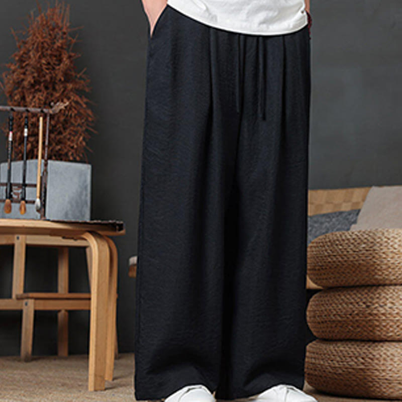 Pantaloni da uomo casual con coulisse e tasche, modello Buddha Stones, tinta unita - image 34