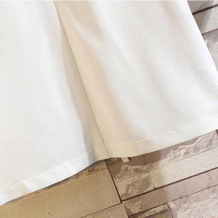 Giacca da uomo con kimono aperto sul davanti, ricamo di Buddha Stones, drago, fenice, nuvola di buon auspicio, onde, foglie, gru - image 31