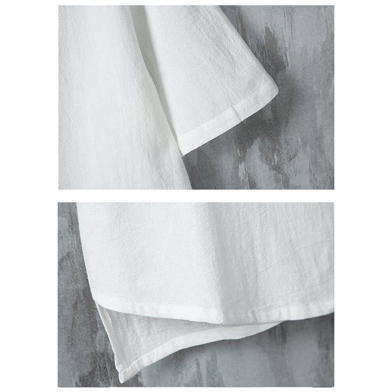 Camicia da uomo in cotone a maniche corte con bottoni a rana, modello Buddha Stones Summer Plain Tang Suit - image 6