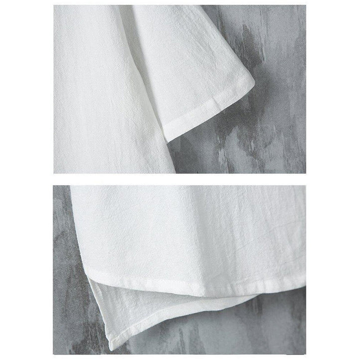 Camicia da uomo in cotone a maniche corte con bottoni a rana, modello Buddha Stones Summer Plain Tang Suit - image 6