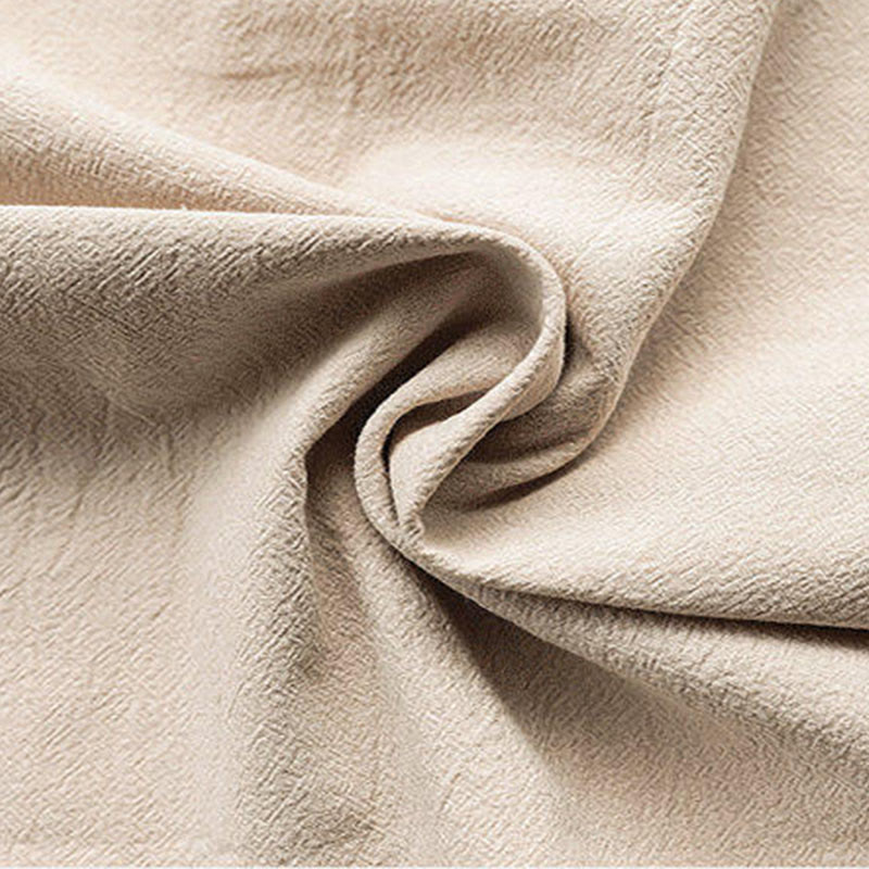 Camicia da uomo in lino a mezza manica con bottoni estivi a forma di rana e foglie di bambù gialle, motivo Buddha Stones - image 8