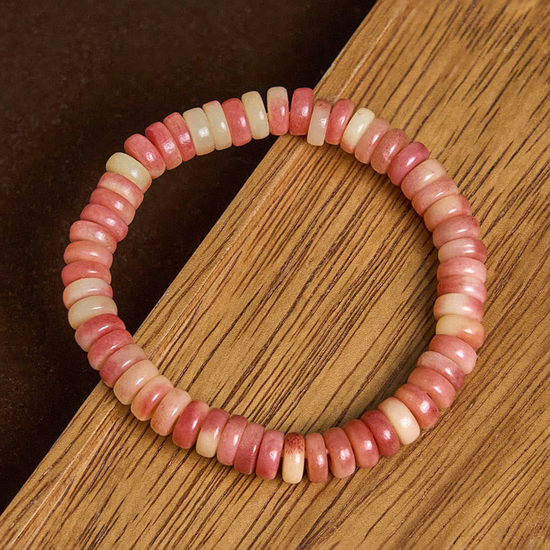 Bracciale Buddha Stones in osso di cammello tibetano naturale con perle di sangue viola, per tenere lontani gli spiriti maligni