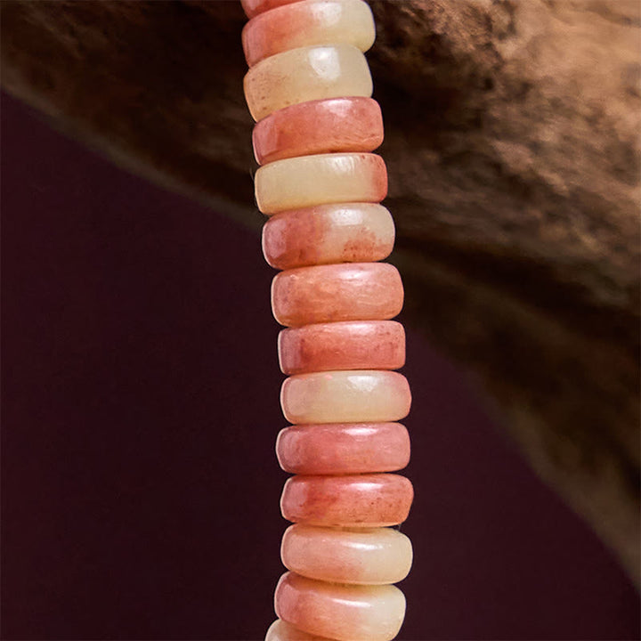 Bracciale Buddha Stones in osso di cammello tibetano naturale con perle di sangue viola, per tenere lontani gli spiriti maligni