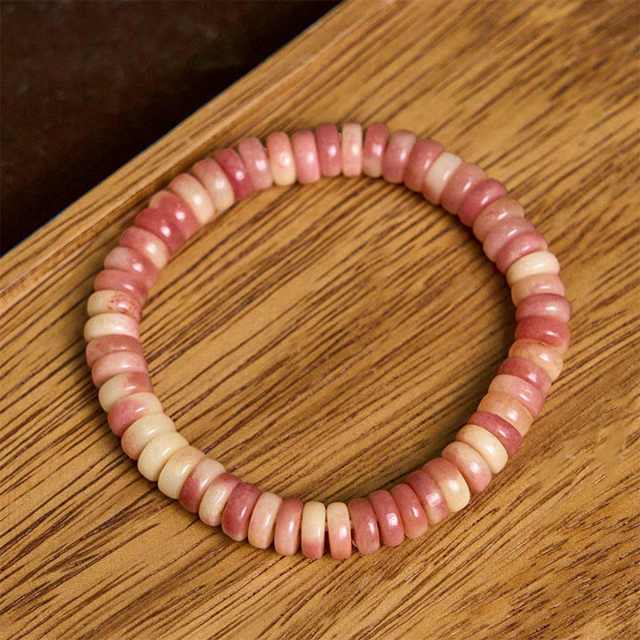 Bracciale Buddha Stones in osso di cammello tibetano naturale con perle di sangue viola, per tenere lontani gli spiriti maligni