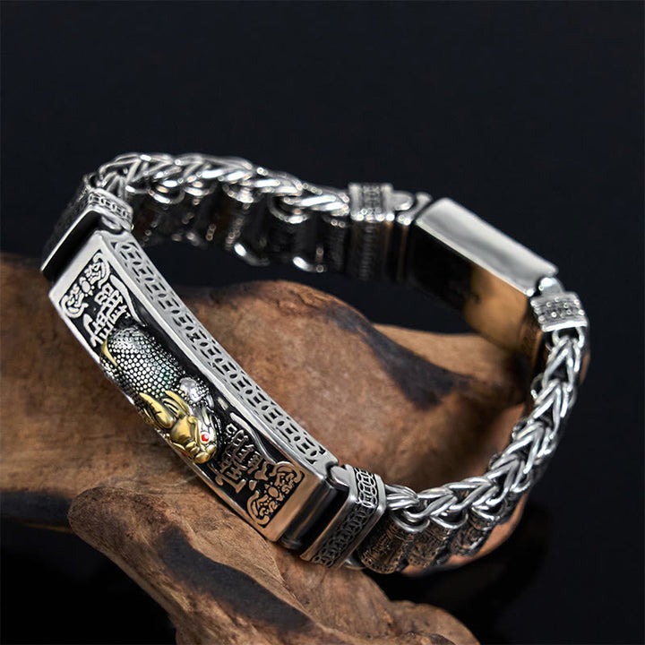 Bracciale in metallo con Buddha Stones in rame tibetano, ruota della preghiera del Sutra del cuore, Pi Xiu