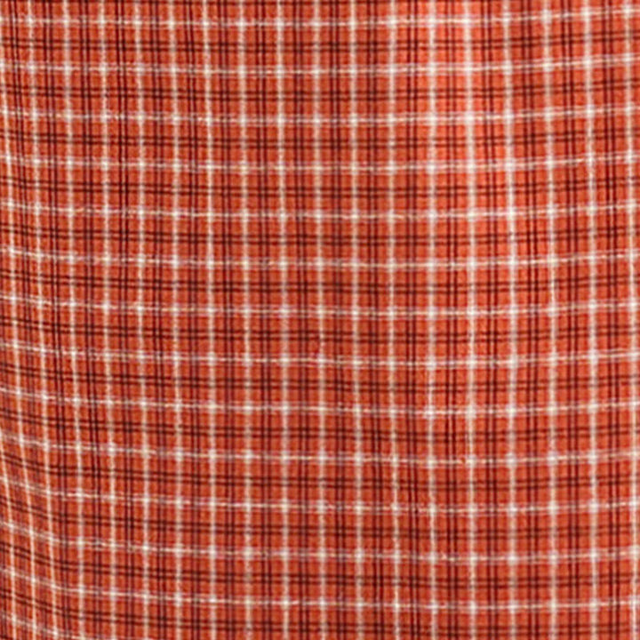 Abito midi a maniche corte in cotone e lino con tasche, modello a quadri Buddha Stones Commute, design semplice - image 10