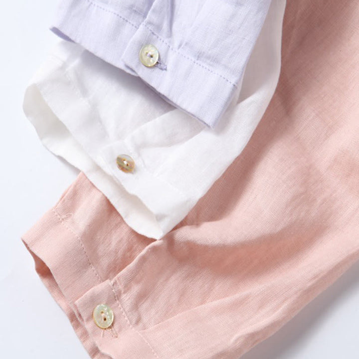 Abito midi a maniche lunghe in cotone e lino con tasche, ricamo vintage autunnale Buddha Stones, bottoni con coulisse e design - image 17