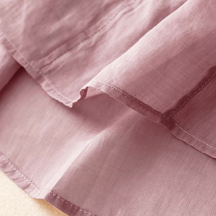 Camicia da donna con scollo a V e manica corta, motivo Buddha Stones, casual, semplice, con ricamo a foglia di salice - image 6