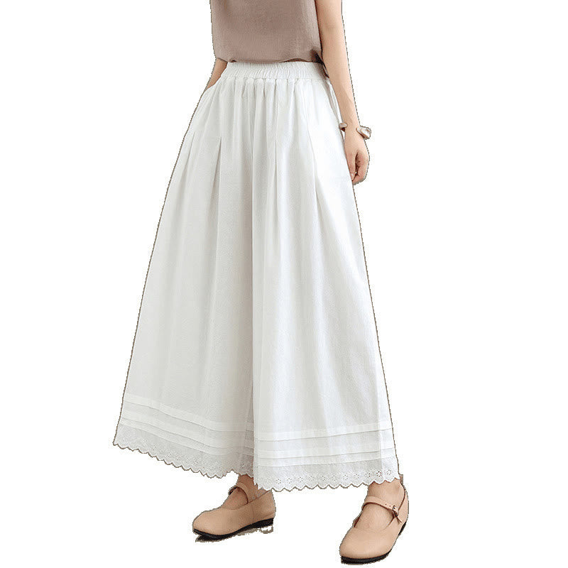 Pantaloni da donna in lino e cotone a gamba larga con tasche, modello Buddha Stones Commute, modello semplice in pizzo, lunghezza 7-8 - image 22