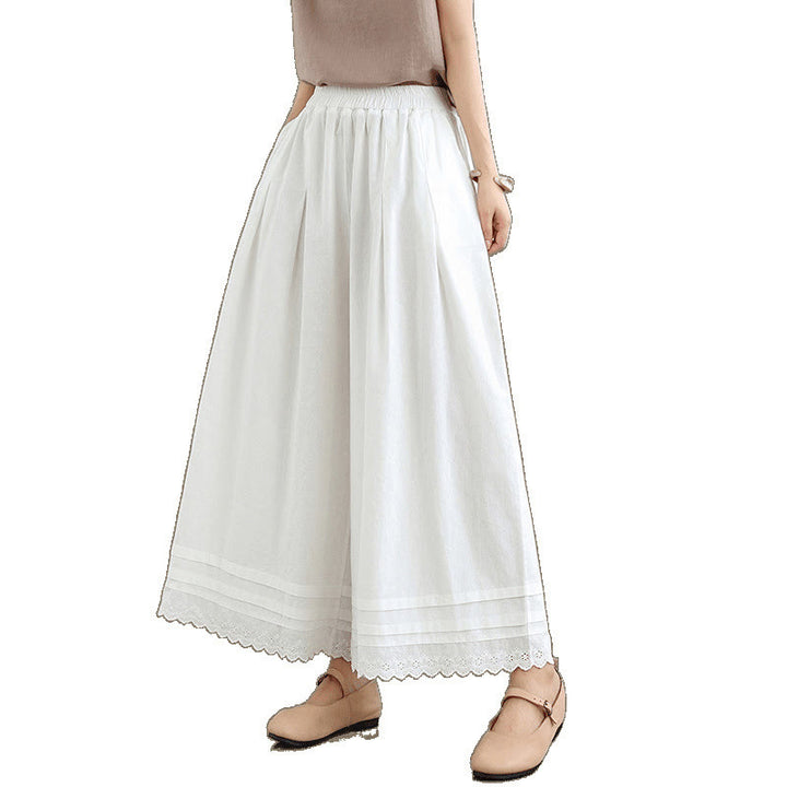 Pantaloni da donna in lino e cotone a gamba larga con tasche, modello Buddha Stones Commute, modello semplice in pizzo, lunghezza 7-8 - image 22