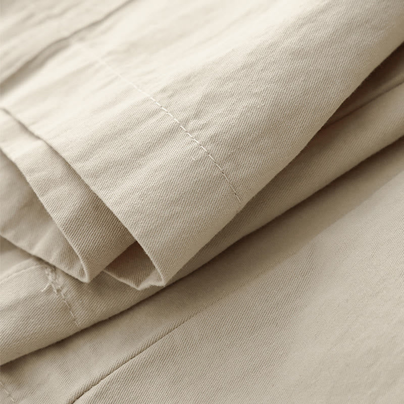 Pantaloni da donna in lino e cotone a gamba larga, con tasche, tinta unita, a vita alta, modello Buddha Stones Spring Commute - image 8