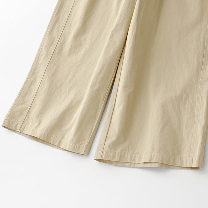 Pantaloni da donna in lino e cotone a gamba larga, con tasche, tinta unita, a vita alta, modello Buddha Stones Spring Commute