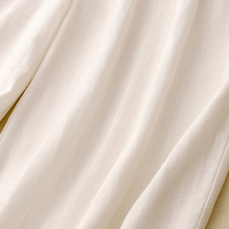 Pantaloni a gamba larga in cotone con tasche, modello Buddha Stones Commute, vintage, tinta unita - image 13